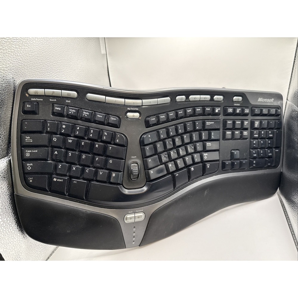 Microsoft Natural Ergonomic Keyboard 4000 v1.0 Wired USB READ No Riser
